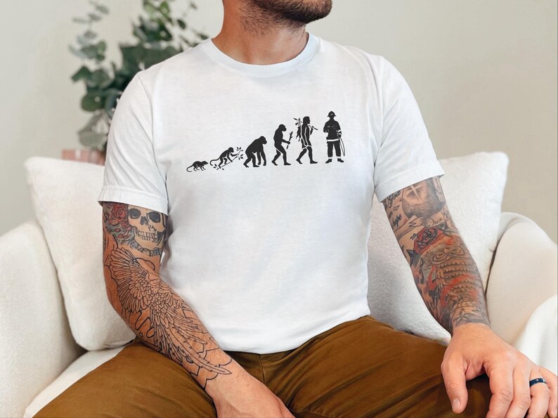 Firefighter Graduate T-Shirt, Evolution Of A Firefighter Design, Thin Red Line First Responder Hero, Fireman Dad Apparel, Firefighter Life image 7