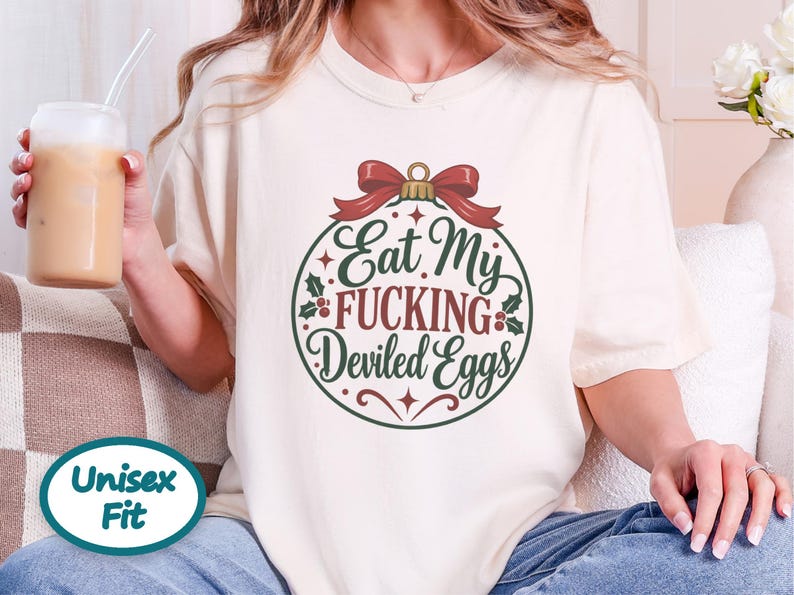 Funny Christmas Shirt, Christmas Party Tee, Offensive Holiday Gift, Rude Christmas Ornament Shirt, Sarcastic Foodie Shirt image 10