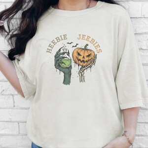 Comfort Colors Halloween Potion Heebie Jeebies Shirt, Witchy Skeleton Hands Tee, Jack O Lantern Spooky Season, Gothic Vintage Fall Graphic image 9