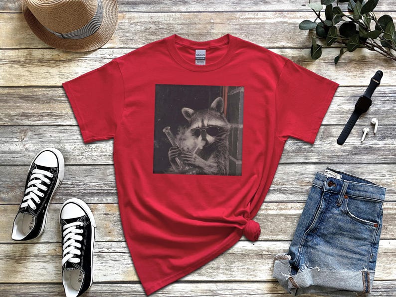 420 T Shirt, Raccoon Hitting A Bong, Funny Stoner Graphic Tee, Marijuana Humor Shirt, Trash Panda Weed Lover, Adult Smoker Apparel image 1