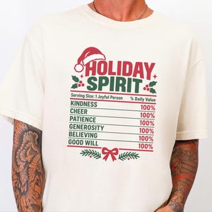 Christmas Nutrition Label Shirt, Family Holiday Party Tee, Holiday Spirit Matching Top, Funny Christmas Gift image 10