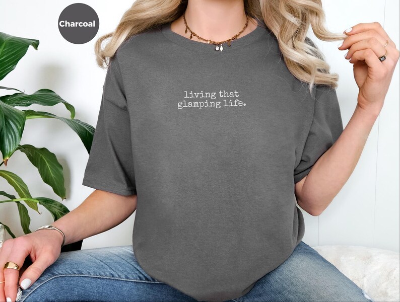 Glamping Queen Shirt, Living That Glamping Life Tee, Funny Camping Humor, Retro Vintage Campervan, RV Life Weekend Getaway Trip, RV Life Tee image 8