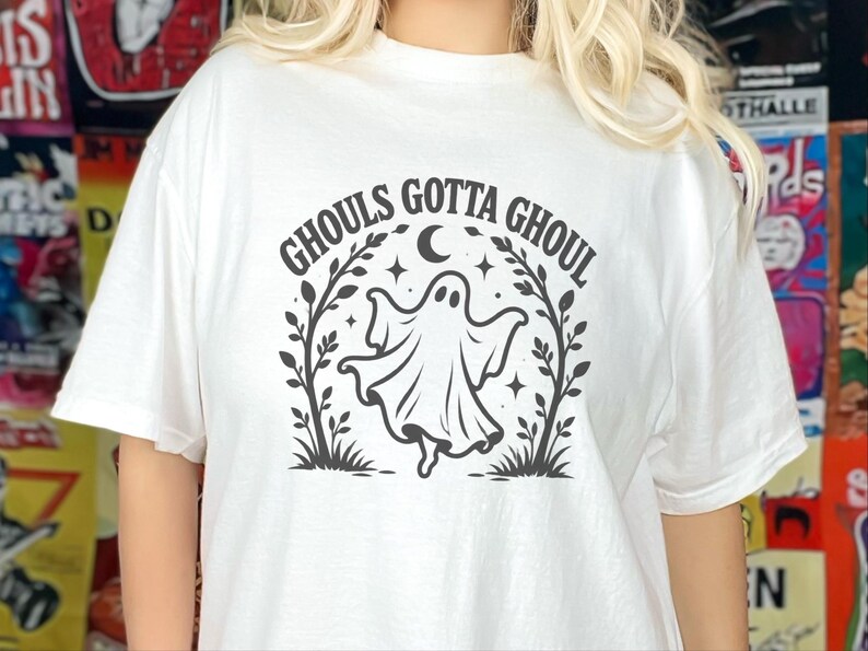 Halloween Ghost Shirt, Ghouls Gotta Ghoul Shirt, Spooky Season Tee, Cute Ghost T Shirt, Vintage Halloween Women Shirt, Witchy Vibes Shirt image 7