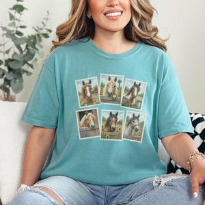 Vintage Horse Stamp Shirt, Equestrian Girl Gift, Vintage Horse Print Tee, Farm Girl Shirt, Horse Lover Gift image 3