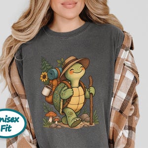 Turtle Lover Shirt, Hiking Gift Women, Camping Lover Gift, Outdoor Nature Tee, Wildlife Walking Shirt image 10