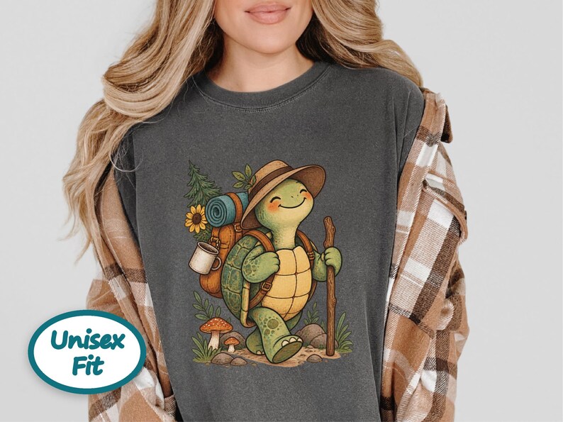 Turtle Lover Shirt, Hiking Gift Women, Camping Lover Gift, Outdoor Nature Tee, Wildlife Walking Shirt image 10