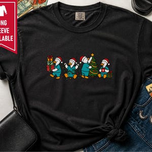 Christmas Scrub Top, Holiday Duck Shirt, Nurse Christmas Gift, Medical Staff Tee, Festive Doctor Sweater image 5