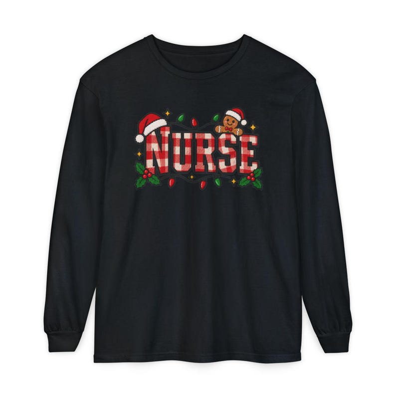 Nurse Christmas Tee, Gingerbread Christmas Shirt, Christmas Nurse Gift, Festive Nurse Sweatshirt, Holiday Medical Top image 13