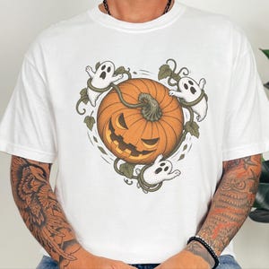 Camiseta de temporada espeluznante, camiseta de calabaza, calabaza de Halloween, camiseta de fantasma, camiseta para fiesta de Halloween, regalo de Halloween imagen 7