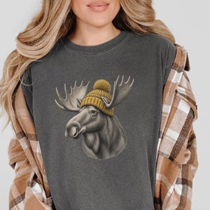 Moose Shirt, Moose Lover Gift, Vintage Animal Shirt, Wildlife Crewneck, Cabin Life Tee image 10