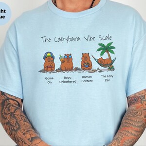 Capybara Gaming Shirt, Vibe Scale Gamer Boba Ramen Relaxing Tee, Level Up Tee | Funny Boba Tea, Japanese Ramen Lover, Youth Birthday Gift image 8