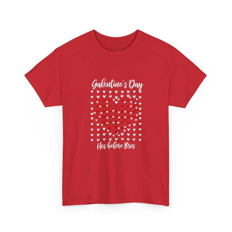 Galentine and #39;s Night Hos Before Bros Funny Anti-Valentine Shirt, Heart Mosaic Tee, Girls Trip Best Friend Gift and Sarcastic Women image 1