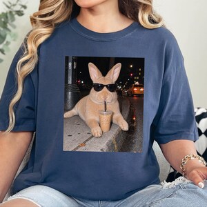Funny Rabbit Shirt, Iced Coffee Lover Gift, Cool Bunny Mom Shirt, Funny Animal Gift, Rabbit Dad Gift image 10