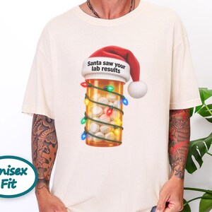 Pharmacy Technician Shirt, Funny Pharmacist Shirt, Pharmacy Tech Christmas Shirt, Santa Saw Your Lab Results image 6