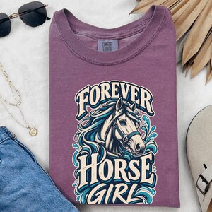 Comfort Colors In My Horse Girl Era Shirt, Forever Horse Girl T-Shirt, Retro Equestrian Horseback Riding Shirt, Vintage Countryside image 3