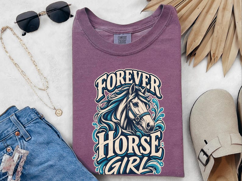Comfort Colors In My Horse Girl Era Shirt, Forever Horse Girl T-Shirt, Retro Equestrian Horseback Riding Shirt, Vintage Countryside image 3