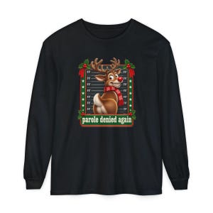 Christmas Family Shirt, Funny Christmas Sweatshirt, Reindeer Mugshot Holiday Tee, Naughty List Vacation Top image 13