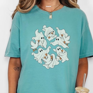 ゴーストグースシャツ、おもしろグースTシャツ、おもしろゴーストハロウィンTシャツ、不気味な季節のギフト、農場動物好きのためのトップス 画像 8