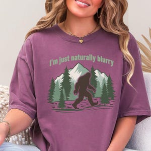 Comfort Colors Big Foot Shirts, Bigfoot Forest Blur Mountain Silhouette, Funny Sasquatch Cryptid Tee, Hiking Lover Gift for Men image 10