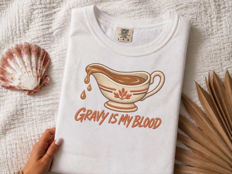 „Soße ist mein Blut“-Shirt, Geschenk für Feinschmecker zum Thanksgiving-Fest, lustiges Koch-T-Shirt, Sweatshirt für das Festessen, Geschenk für Foodies Bild 10