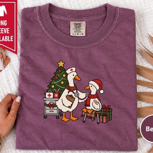 Pediatric Nurse Shirt, Christmas Nurse Gift, Nurse Goose Shirt, Pediatric Nurse Tee, Christmas Goose Shirt, Holiday Healthcare Shirt image 7