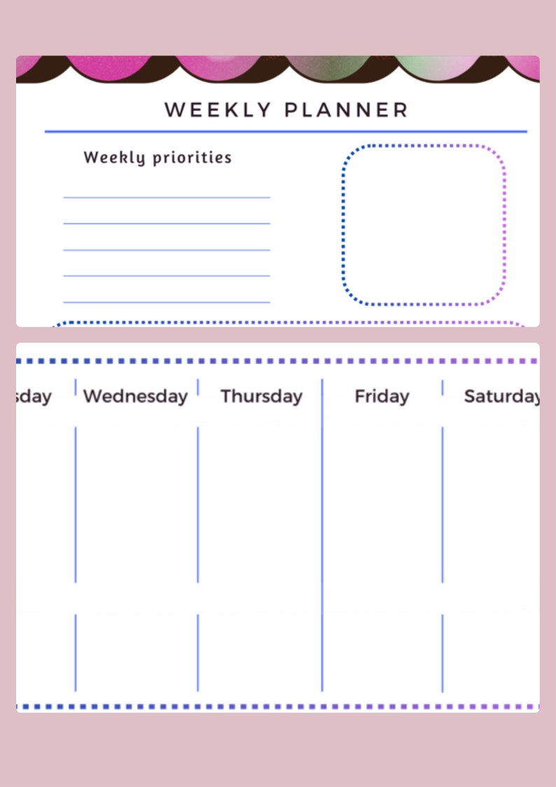 Weekly Planner With Priorities, Checklist and Appointments - Etsy
