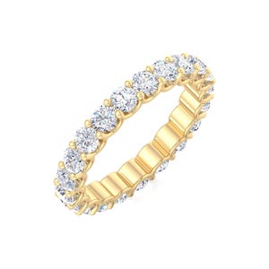 Full Eternity 3.0MM Round Moissanite Wedding Band Minimalist Moissanite Band Floating Bubble Band Stackable Band Anniversary Gift Band