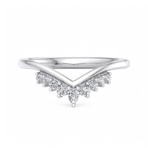 Unique moissanite curved wedding band Vintage yellow gold diamond wedding band Dainty women matching ring Stacking band Promise band