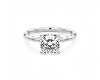 2.0 CT Cushion Cut Moissanite Engagement Ring Cushion Cut Engagement Ring Cushion Solitaire 2.0 CT Cushion Cut Solitaire Engagement Ring