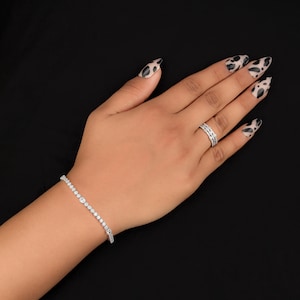 Moissanite Tennis Armband 925 Sterling Silber VVS Tennis Armband besteht Diamant Tester, Jubiläumsgeschenk, zertifizierte Tennis Armband
