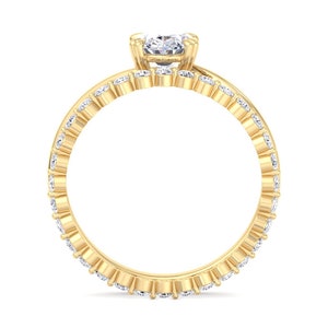 2.00CT Oval Cut Moissanite Diamond Engagement Ring set 14K 18K White Gold Hidden Halo Ring Gift For Her Anniversary Ring Wedding Gift image 4