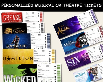 Personalised/Custom Theatre Ticket | Event Ticket Surprise Voucher | Musical Ticket | Broadway Ticket | Souvenir Ticket | Memorabilia Ticket