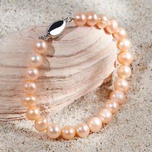 Pink Freshwater Pearl Bracelet: Handmade Elegant Jewelry, Gift Ready
