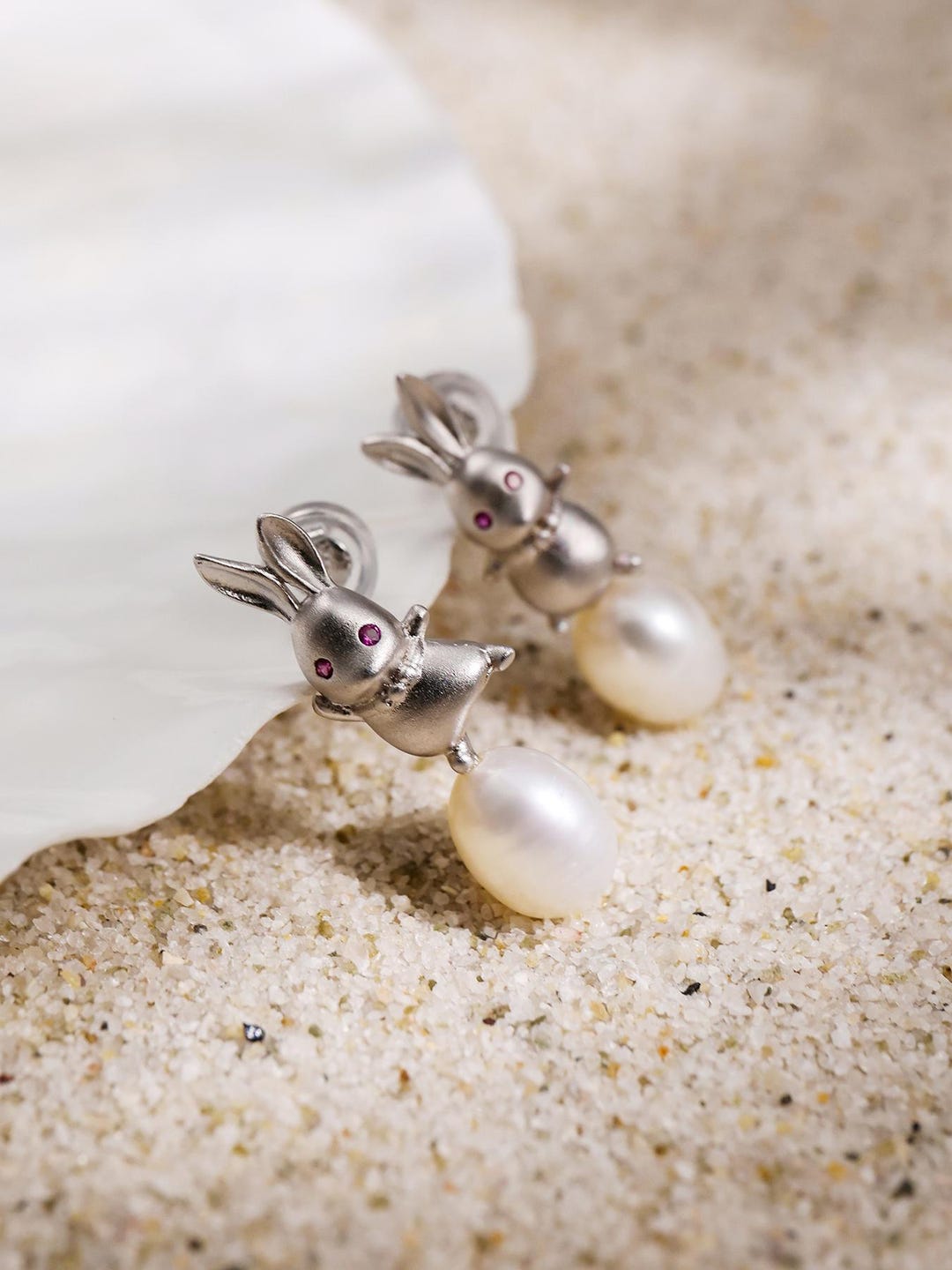 MYSOYA 6–7mm White Rice-shaped Freshwater Pearl Earrings, S925 Sterling ...