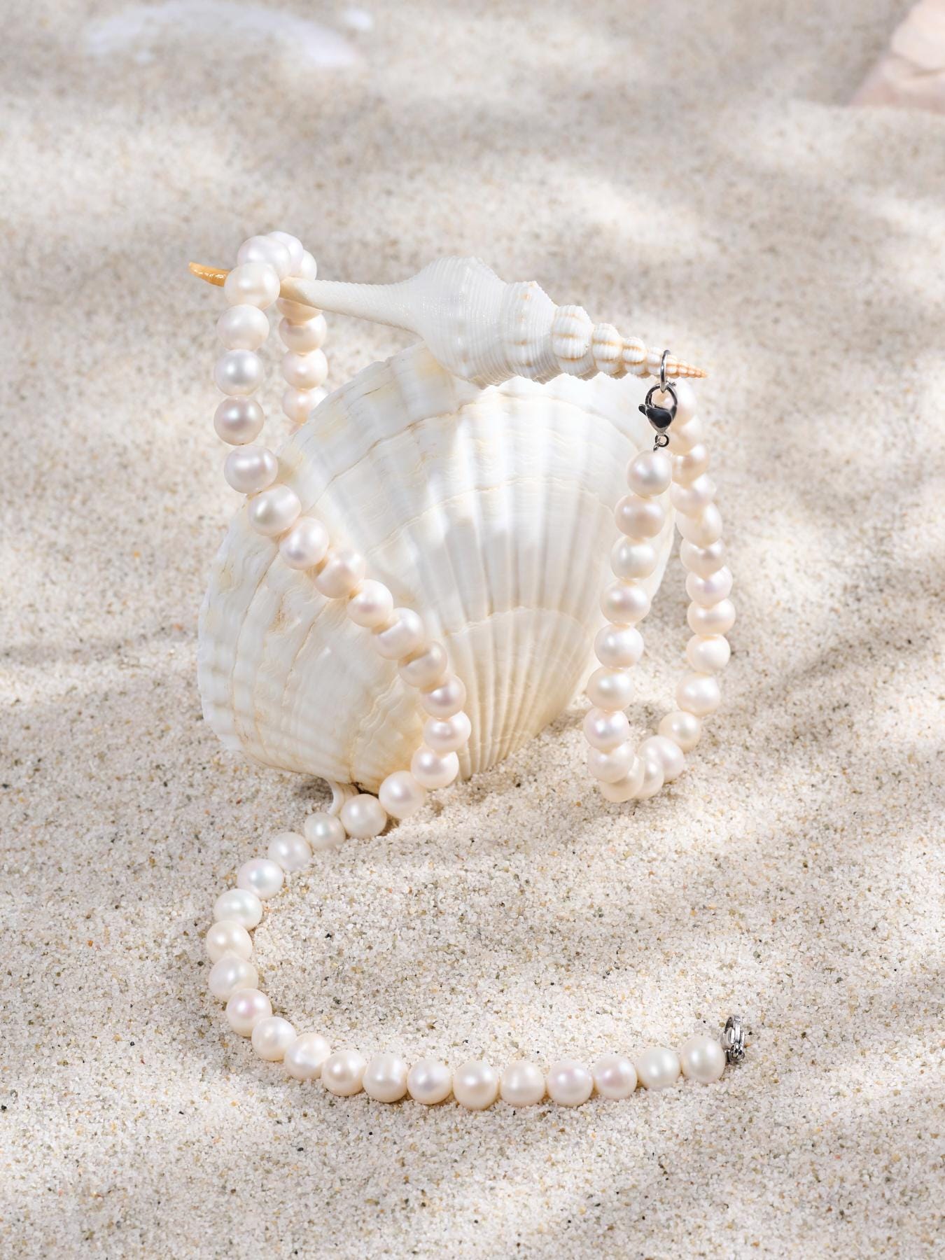 アクセサリー Silver Gold Pearl Necklace&Bracelet Set MYSOYA Natural White Freshwater Pearl Necklace and Bracelet Set, 7