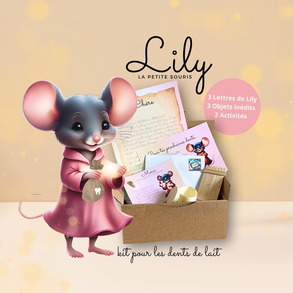 Kit petite souris • Box pour le passage de la petite souris • Boite pour dents de lait • Porte de la petite souris • Coffret personnalisé •