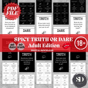 Spicy Truth or Dare adult Game, adult Card Games, Couple Game Night, Foreplay Game, Printable Card Games , spicy game, minimalist design pdf