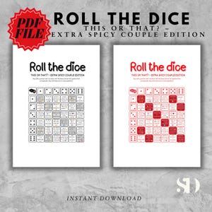 Spicy Couples Dice Game: Printable Date Night Conversation Starter (Digital PDF)