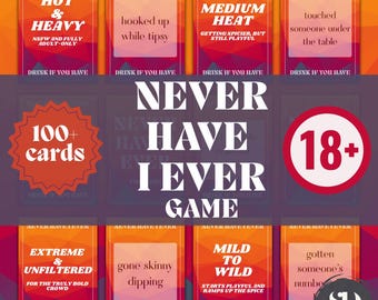 Juego de beber para adultos "Yo nunca", más de 100 cartas (PDF imprimible)