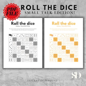 Würfelspiel, Gesprächsrunde, Tisch Gesprächsspiel, Gesprächsstarter, Einfaches Eisbrecher Spiel, Party Starter Spiel, Small Talk Edition Würfelspiel PDF