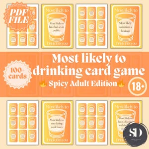 Gioco da bere per adulti più propenso al bere, gioco da bere, gioco del venerdì sera, gioco da bere stampabile, gioco da bere in campeggio, gioco piccante per adulti.