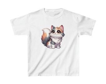 Camiseta linda del gatito para niños