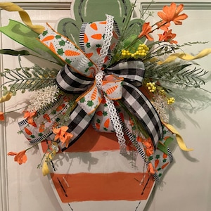 Spring Front Door Decor, Handmade Easter Bunny Wreath, Farmhouse Carrot Wreath, Easter Egg Hunt Decoration, Rustic Spring Wreath, Easter
