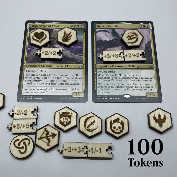 100 MTG tokens Counters Magic the gathering tokens and ability mtg status token