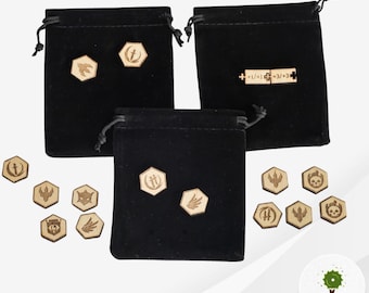 MTG-vaardigheidstokens | Houten statustellers | Magic the Gathering-markeringen | Commander-dobbelsteenalternatief