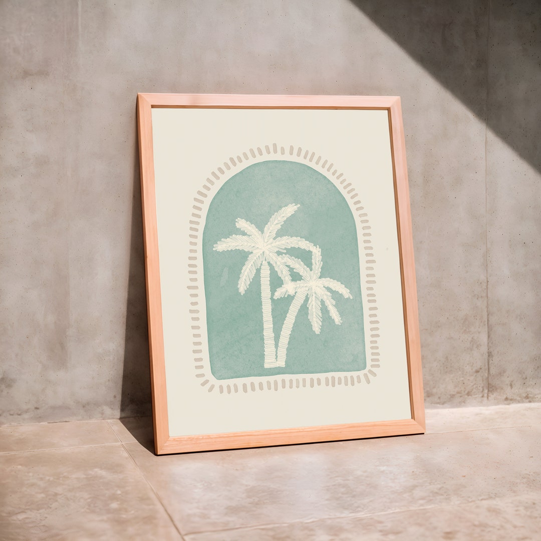 Illustration of Palm Tree Coastal Wall Art