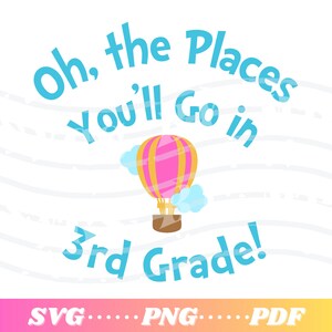 Oh the Places You’ll Go in 3rd Grade | Dr. Seuss Read Across America | SVG | PDF | PNG