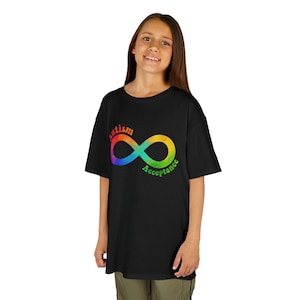 Autism Acceptance Kids Tee - Comfortable Cotton Shirt for Awareness, Gift for Kids, Rainbow Design, Inclusive Apparel, Special Needs T-Shirt