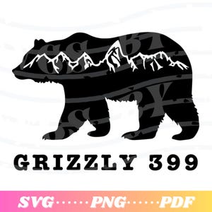 Grizzly 399 | Teton Mountains | Yellowstone | Digital Files | SVG | PNG | PDF