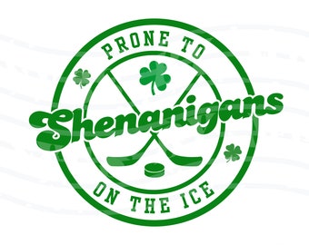Shenanigans On The Ice | Ice Hockey | St. Patrick’s Day | SVG | PDF | PNG